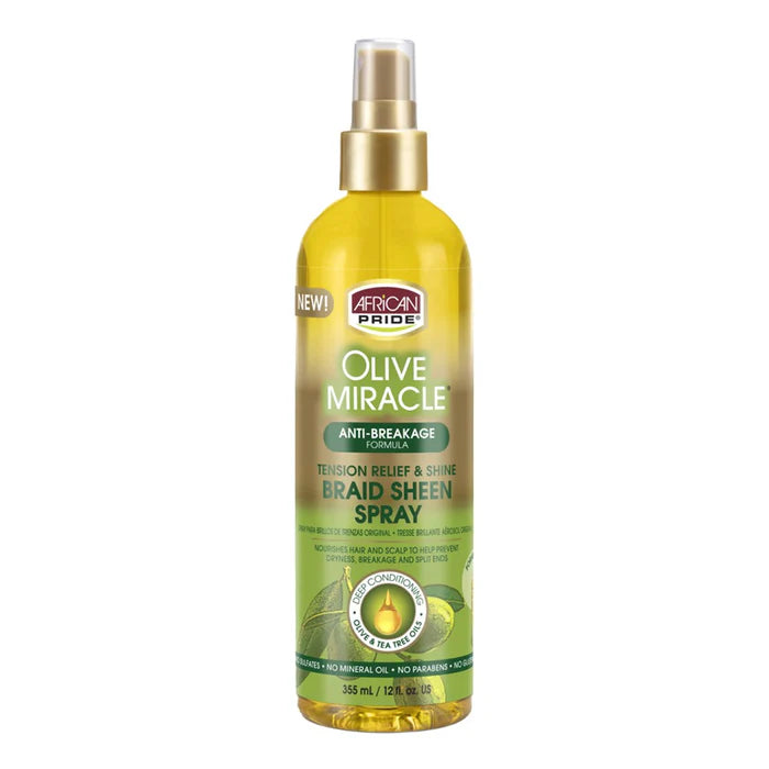 AFRICAN PRIDE Olive Miracle Braid Sheen Spray 12oz